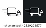 Delivery icon in Thin line black color. flat simple vector symbols illustration.