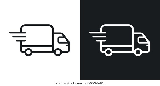 Delivery icon in Thin line black color. flat simple vector symbols illustration.