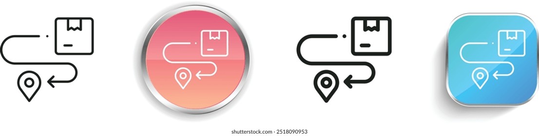 delivery icon. Thin Linear, Regular and Button Style Design Isolated On White Background