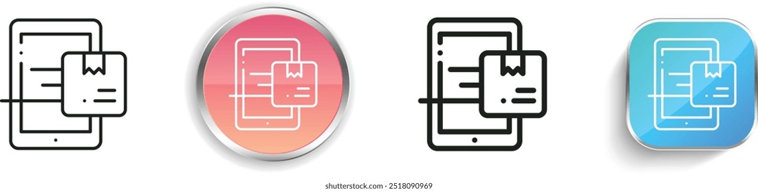 delivery icon. Thin Linear, Regular and Button Style Design Isolated On White Background