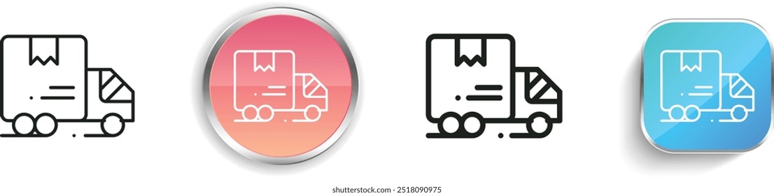 delivery icon. Thin Linear, Regular and Button Style Design Isolated On White Background