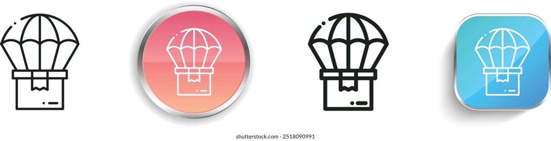 ícone de distribuição. Design fino, linear, regular e estilo botão isolado no fundo branco