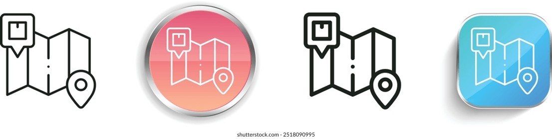 delivery icon. Thin Linear, Regular and Button Style Design Isolated On White Background