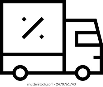 icono de entrega. Diseño de estilo lineal delgado aislado sobre fondo blanco