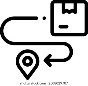 icono de entrega. Diseño De Estilo Lineal Delgado Aislado Sobre Fondo Blanco