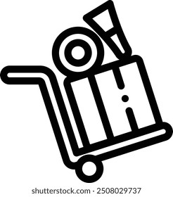 icono de entrega. Diseño De Estilo Lineal Delgado Aislado Sobre Fondo Blanco