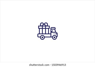 Delivery icon in trendy flat style isolated on white background vector illustration