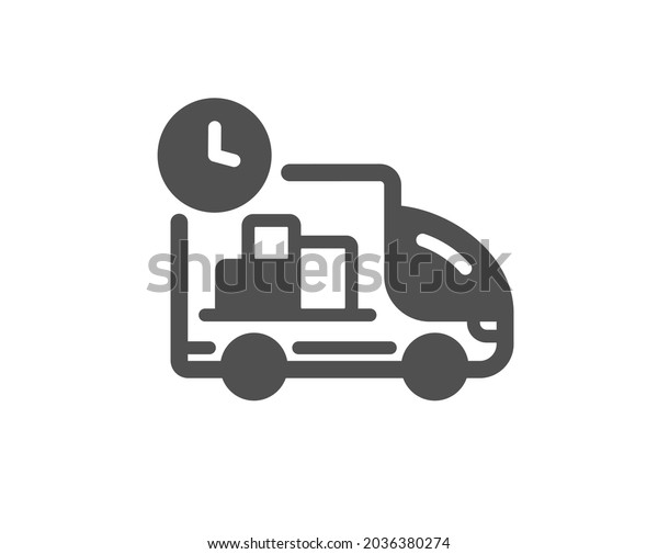 Delivery icon. Truck service sign. Express\
shipment symbol. Classic flat style. Quality design element. Simple\
delivery icon. Vector