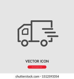 Delivery icon vector. Delivering symbol. Linear style sign for mobile concept and web design. Delivery symbol illustration. Pixel vector graphics - Vector.