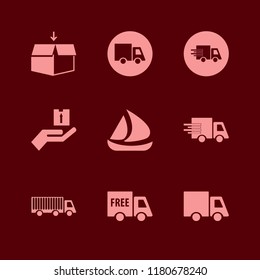 delivery icon. delivery vector icons set ship, hand parcel, fast delivery truck and truck
