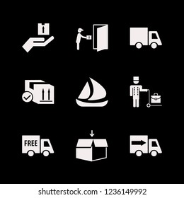 delivery icon. delivery vector icons set free delivery, bellhop, truck and parcel box