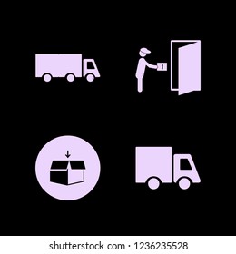 delivery icon. delivery vector icons set open box, truck and courier gives parcel