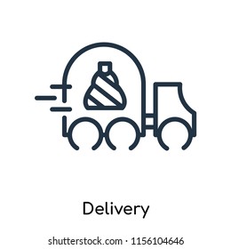 Delivery icon vector isolated on white background, Delivery transparent sign , thin symbols or lined elements in outline style