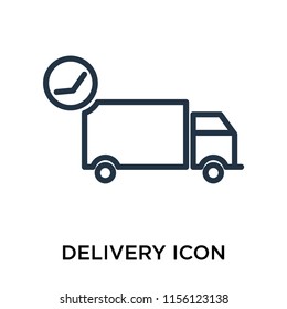 Delivery icon vector isolated on white background, Delivery transparent sign , line symbol or linear element design in outline style