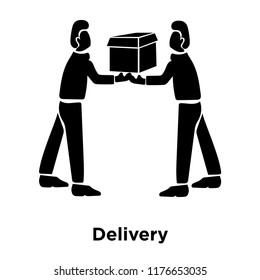 Delivery icon vector isolated on white background, logo concept of Delivery sign on transparent background, filled black symbol