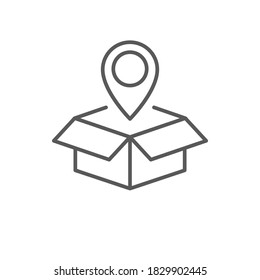 Vector de icono de entrega, logística, señal de línea de transporte