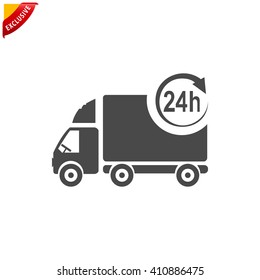 delivery icon, vector delivery truck logo, isolated delivery service symbol