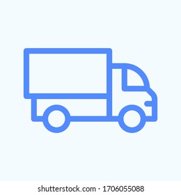Delivery icon for the website UI design. Round and thin vector illustration of the vehicle. 