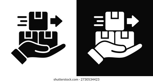 Delivery Icon White And Black Background Style