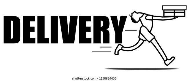 Delivery icon.Running messenger