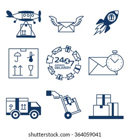 Delivery icons collection. Post delivery icon
