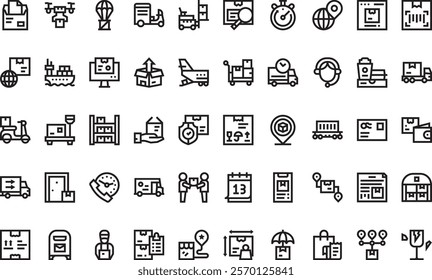 Delivery icons  High-Quality Vector Icons Collection with Editable Stroke. Ideal for Professional and Creative Projects.