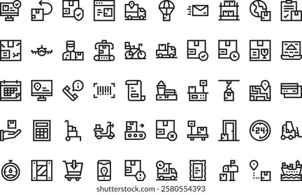 Delivery icons High-Quality Vector Icons Collection with Editable Stroke. Ideal for Professional and Creative Projects