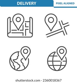 Delivery Icons. Map, GPS, Globe Vector Icon