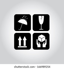Delivery icons over gray background vector illustration
