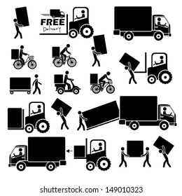 delivery icons over white background vector illustration 