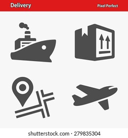 Delivery Icons. Professional, pixel perfect icons optimized for both large and small resolutions. EPS 8 format. Designed at 32 x 32 pixels.
