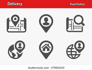 Delivery Icons. Professional, pixel perfect icons optimized for both large and small resolutions. EPS 8 format. Designed at 32 x 32 pixels.