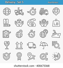 Delivery Icons. Professional, pixel perfect icons optimized for both large and small resolutions. EPS 8 format. 2x size for preview.