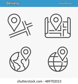 Delivery Icons. Professional, pixel perfect icons optimized for both large and small resolutions. EPS 8 format. 5x size for preview.