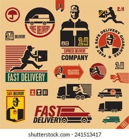 delivery icons set