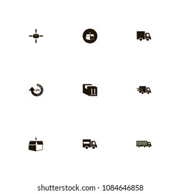 Delivery icons set. car, fast delivery, 24 hours and fast