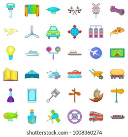 Delivery icons set. Cartoon style of 36 delivery vector icons for web isolated on white background