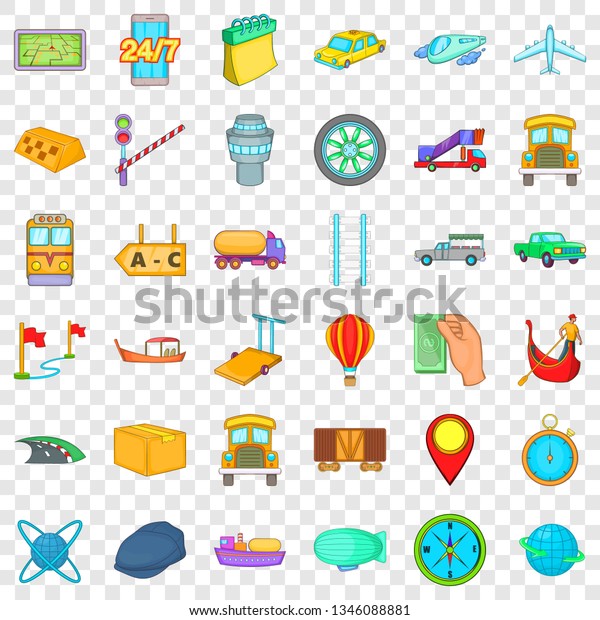 Delivery icons set. Cartoon style of 36\
delivery vector icons for web for any\
design