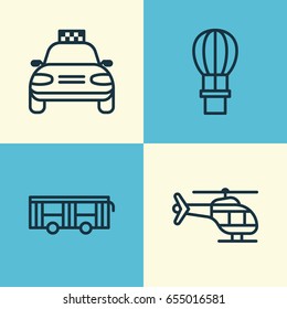 Delivery Icons Set. Collection Of Flight Vehicle, Car Vehicle, Flight Basket And Other Elements. Also Includes Symbols Such As Balloon, Air, Airplane.