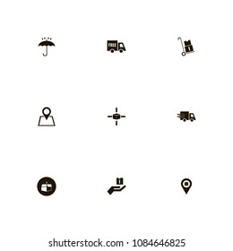 Delivery icons set. free shipping, post, fast and protection