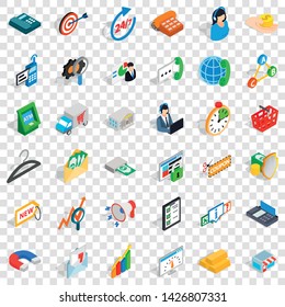 Delivery icons set. Isometric style of 36 delivery vector icons for web for any design