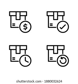 Juego de iconos de entrega. Vector de línea. Aislar sobre fondo blanco.