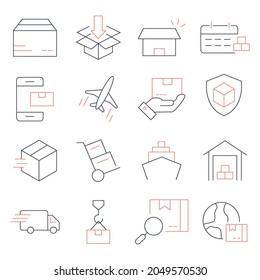 Delivery  icons set. Delivery  pack symbol vector elements for infographic web