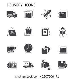 delivery icons set . delivery pack symbol vector elements for infographic web