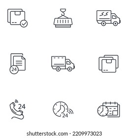 delivery icons set . delivery pack symbol vector elements for infographic web