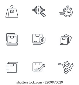 delivery icons set . delivery pack symbol vector elements for infographic web