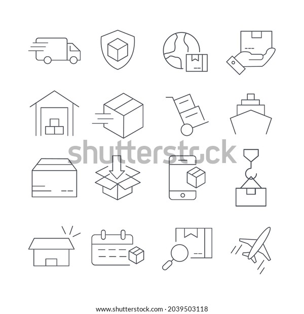 Delivery icons set. Delivery icons pack\
symbol vector elements for infographic\
web