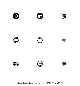 Delivery icons set. recycle, back, 24 hours and free shipping