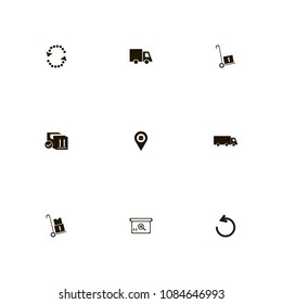 Delivery icons set. recycle, barcode, circulation and parcels