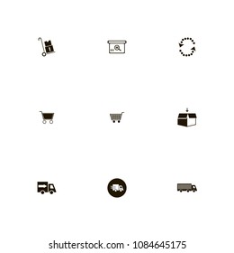 Delivery icons set. recycle, circulation, speed and cargo